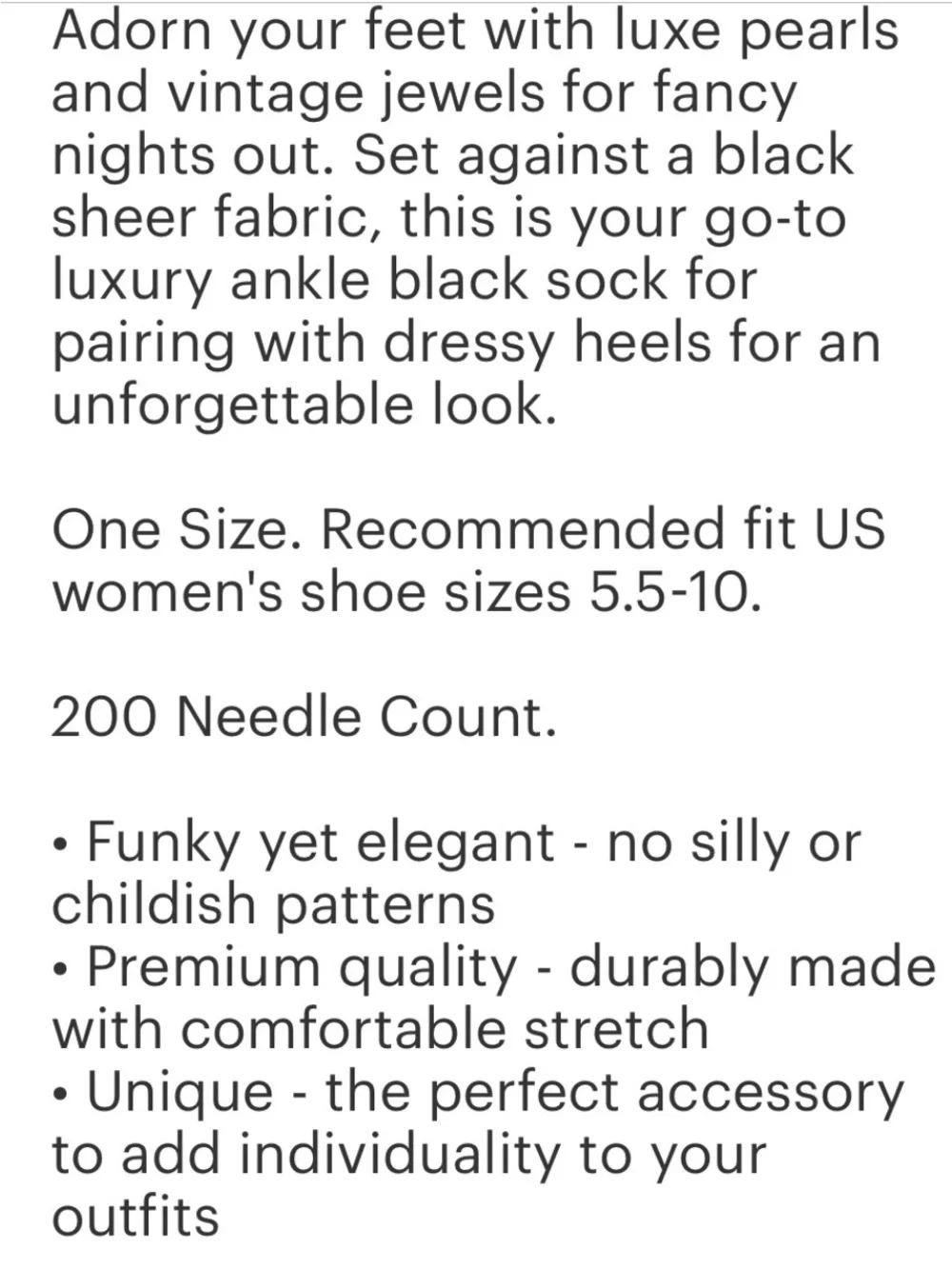 Pearls & Jewels Black Sheer Ankle Sock. No offers.